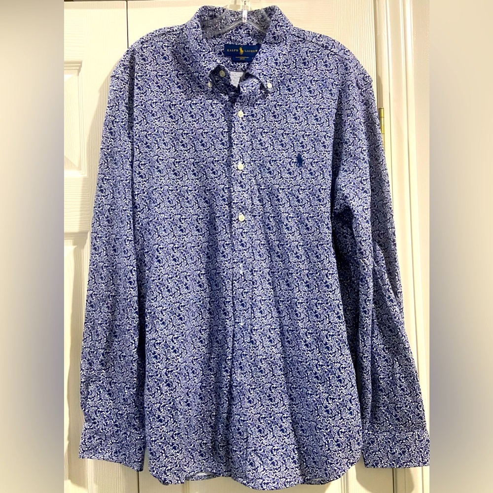 Polo Ralph Lauren Featherweight Mesh Floral Shirt Size L - NWOT